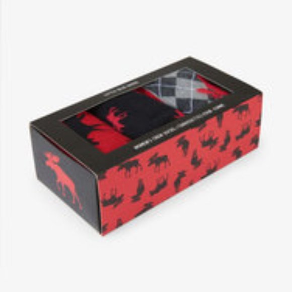 Moose on Red Women's Crew Sock Set - Picture 2 of 6